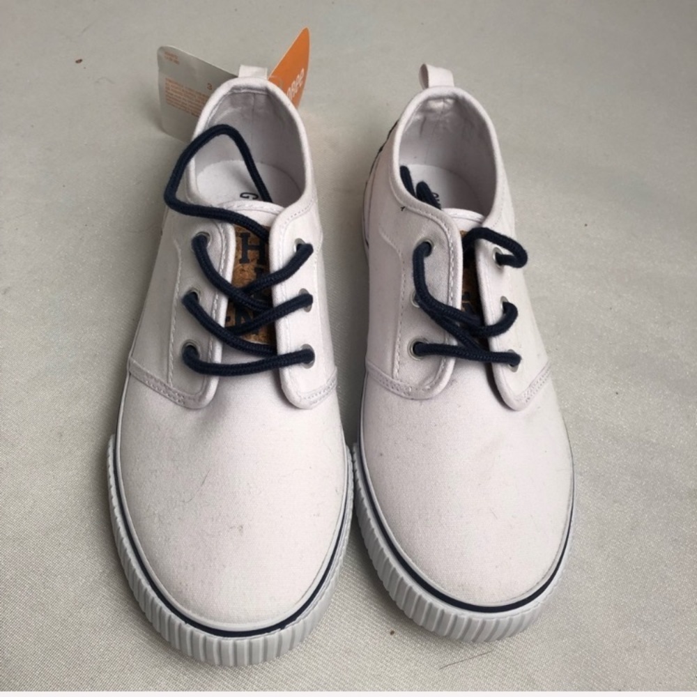 Gymboree white and navy blue tennis sneakers 3